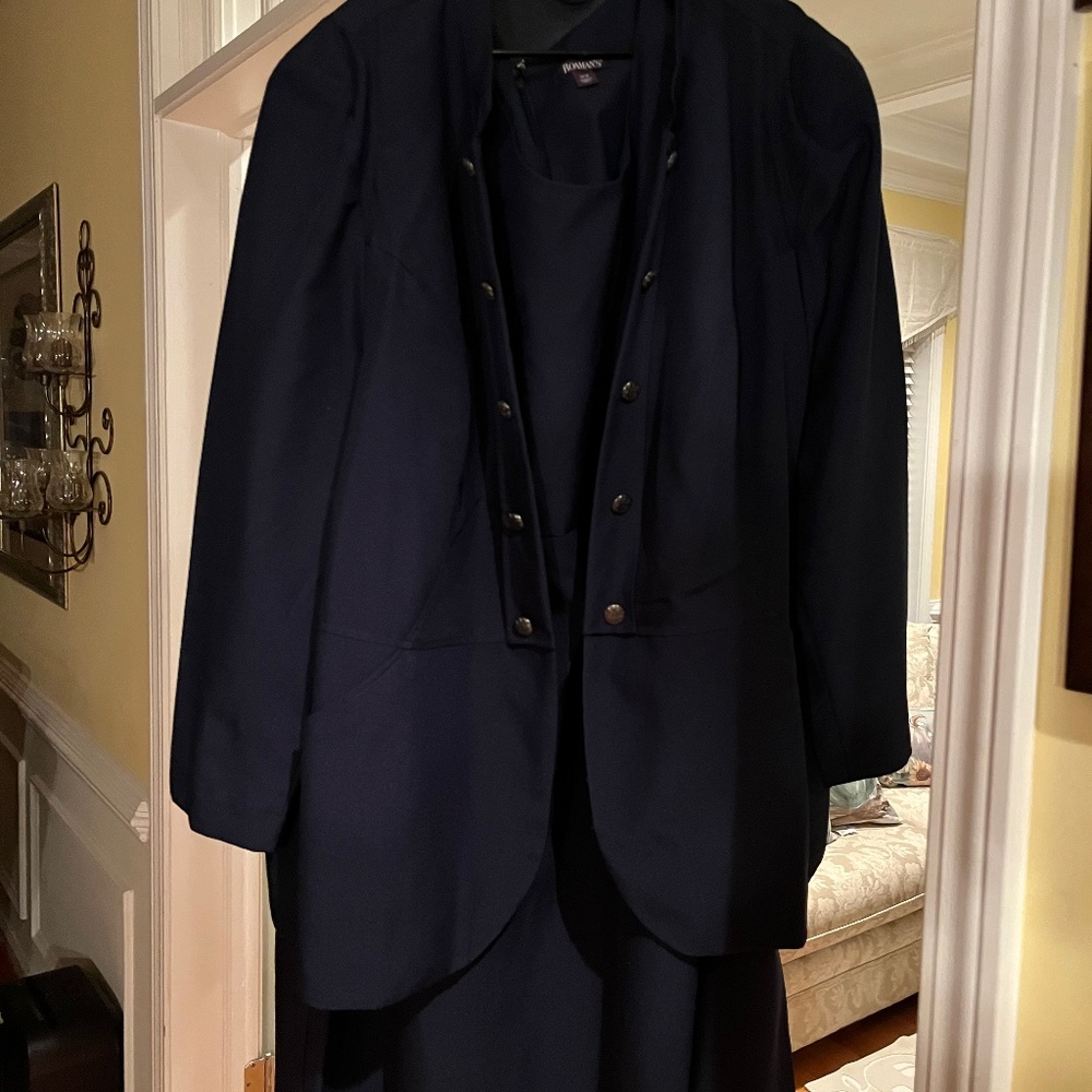 Navy Blue Suit (Sheath Style Dress Midi Length and Jacket)